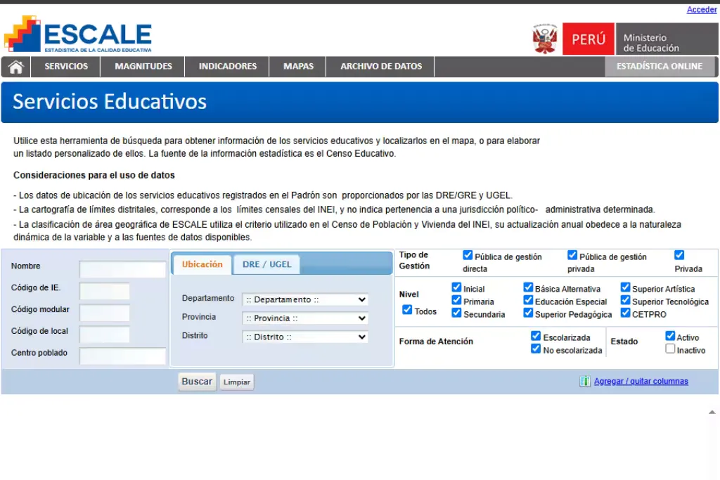 Conocer si una institución educativa está autorizada para operar - Código Modular